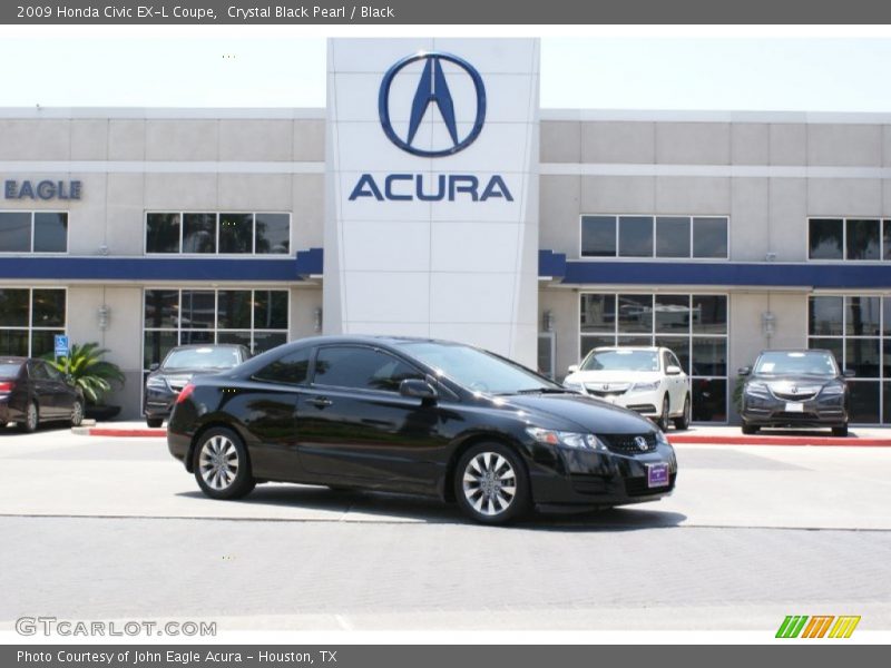 Crystal Black Pearl / Black 2009 Honda Civic EX-L Coupe