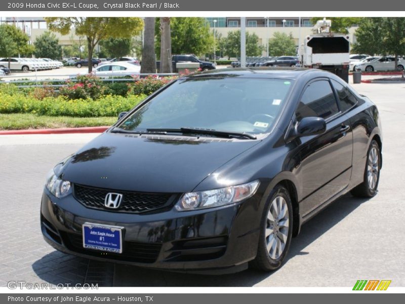 Crystal Black Pearl / Black 2009 Honda Civic EX-L Coupe