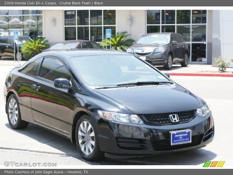 Crystal Black Pearl / Black 2009 Honda Civic EX-L Coupe