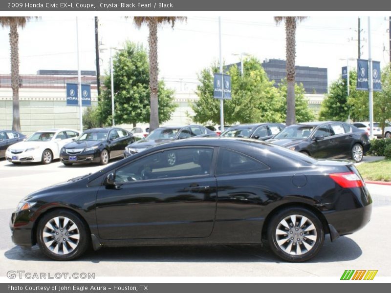 Crystal Black Pearl / Black 2009 Honda Civic EX-L Coupe