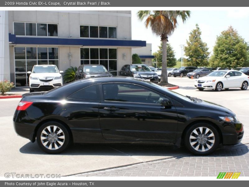 Crystal Black Pearl / Black 2009 Honda Civic EX-L Coupe