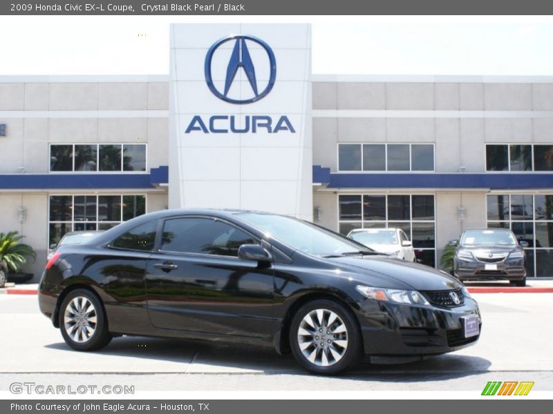 Crystal Black Pearl / Black 2009 Honda Civic EX-L Coupe