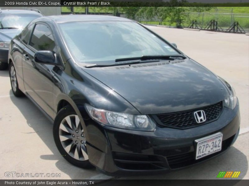 Crystal Black Pearl / Black 2009 Honda Civic EX-L Coupe