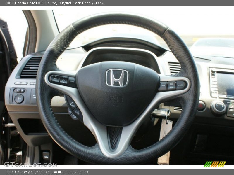 Crystal Black Pearl / Black 2009 Honda Civic EX-L Coupe