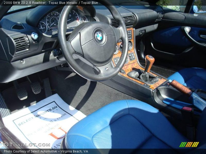 Topaz Blue Metallic / Topaz Blue 2000 BMW Z3 2.8 Roadster