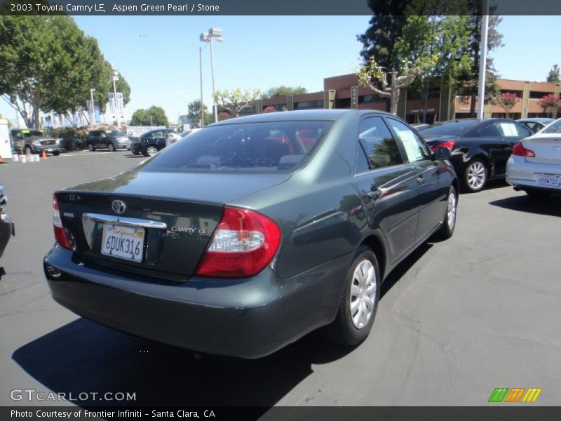 Aspen Green Pearl / Stone 2003 Toyota Camry LE