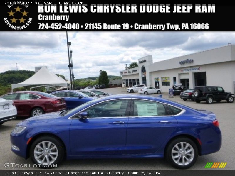 Vivid Blue Pearl / Black 2015 Chrysler 200 C