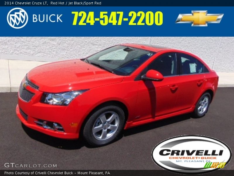 Red Hot / Jet Black/Sport Red 2014 Chevrolet Cruze LT