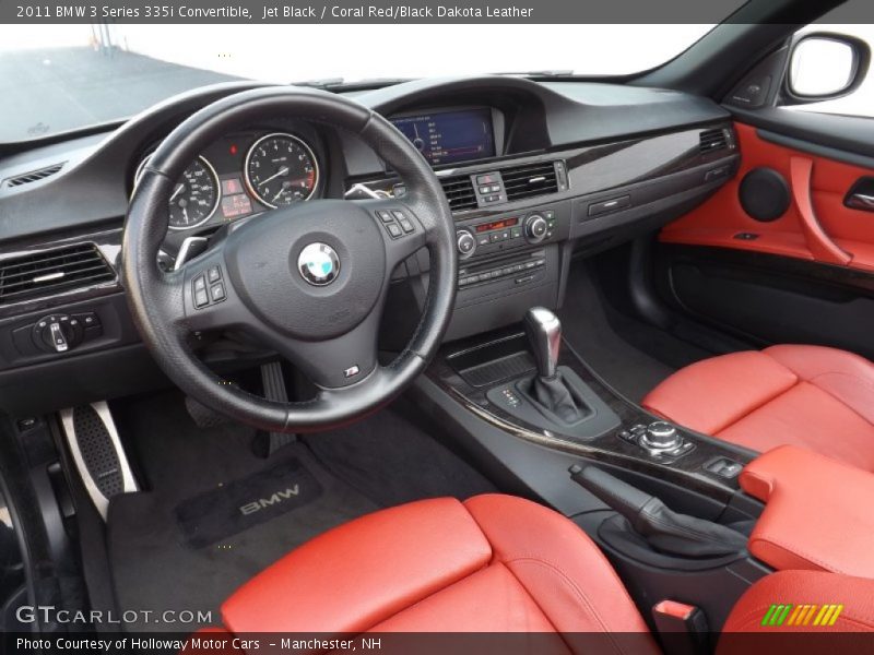  2011 3 Series 335i Convertible Coral Red/Black Dakota Leather Interior