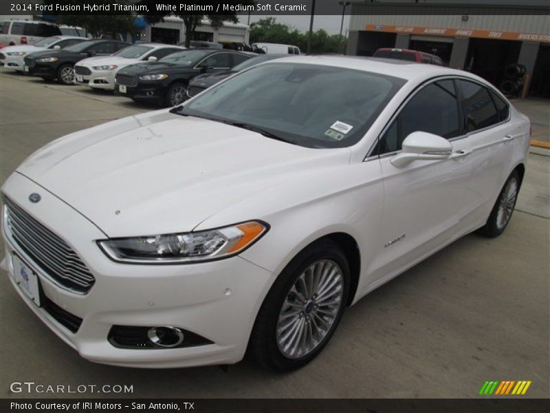 White Platinum / Medium Soft Ceramic 2014 Ford Fusion Hybrid Titanium