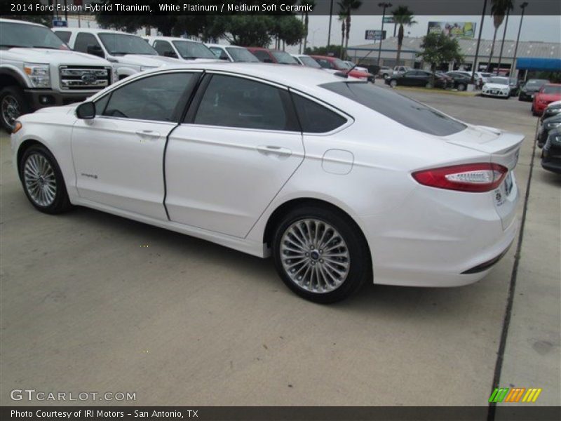 White Platinum / Medium Soft Ceramic 2014 Ford Fusion Hybrid Titanium