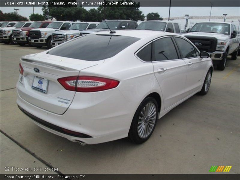 White Platinum / Medium Soft Ceramic 2014 Ford Fusion Hybrid Titanium
