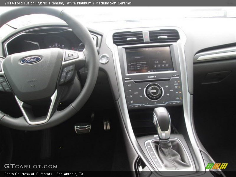White Platinum / Medium Soft Ceramic 2014 Ford Fusion Hybrid Titanium