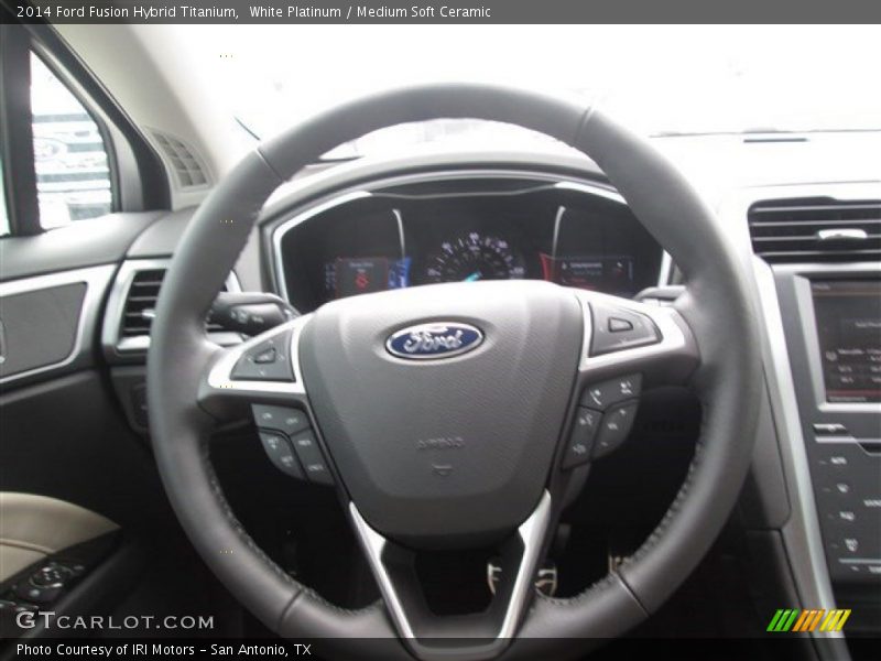 White Platinum / Medium Soft Ceramic 2014 Ford Fusion Hybrid Titanium