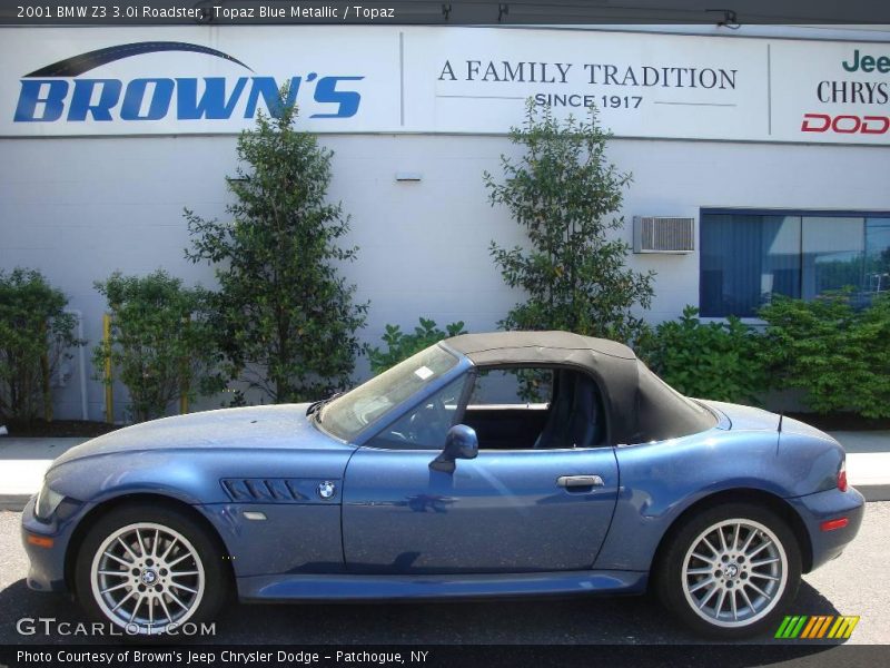 Topaz Blue Metallic / Topaz 2001 BMW Z3 3.0i Roadster