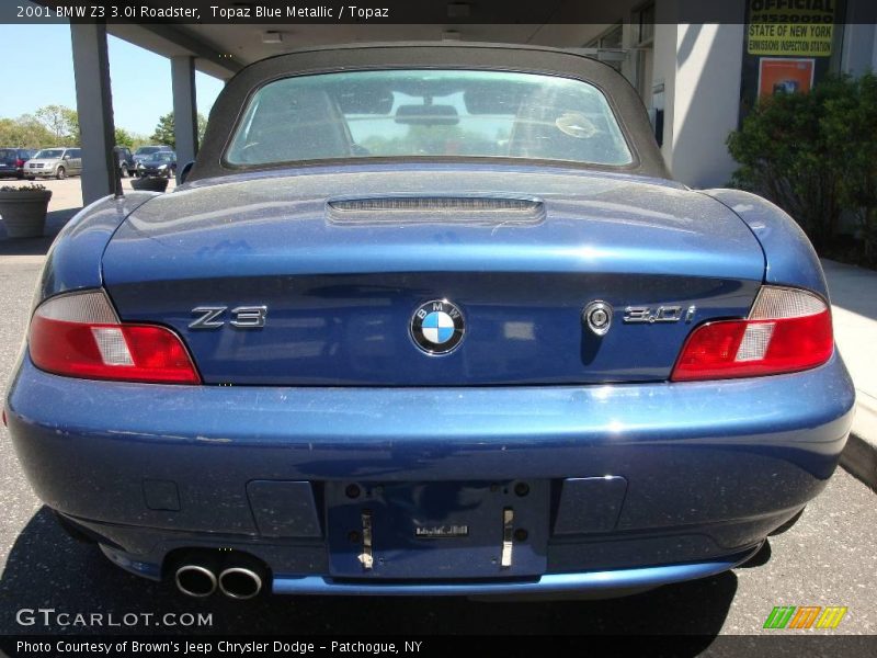 Topaz Blue Metallic / Topaz 2001 BMW Z3 3.0i Roadster