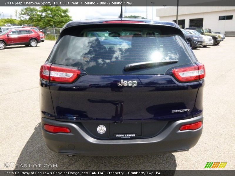 True Blue Pearl / Iceland - Black/Iceland Gray 2014 Jeep Cherokee Sport