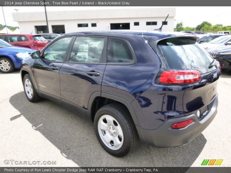 True Blue Pearl / Iceland - Black/Iceland Gray 2014 Jeep Cherokee Sport