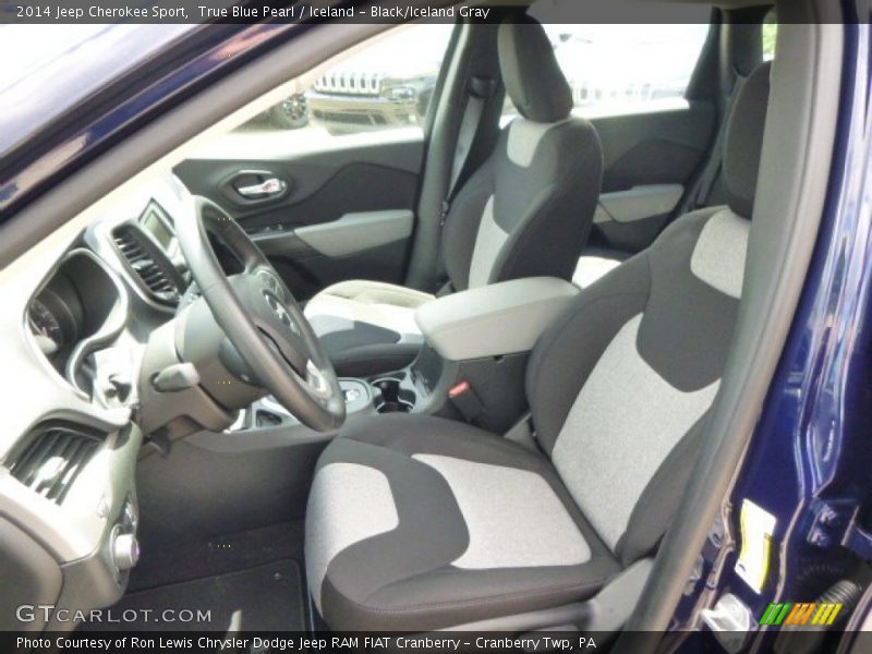 True Blue Pearl / Iceland - Black/Iceland Gray 2014 Jeep Cherokee Sport