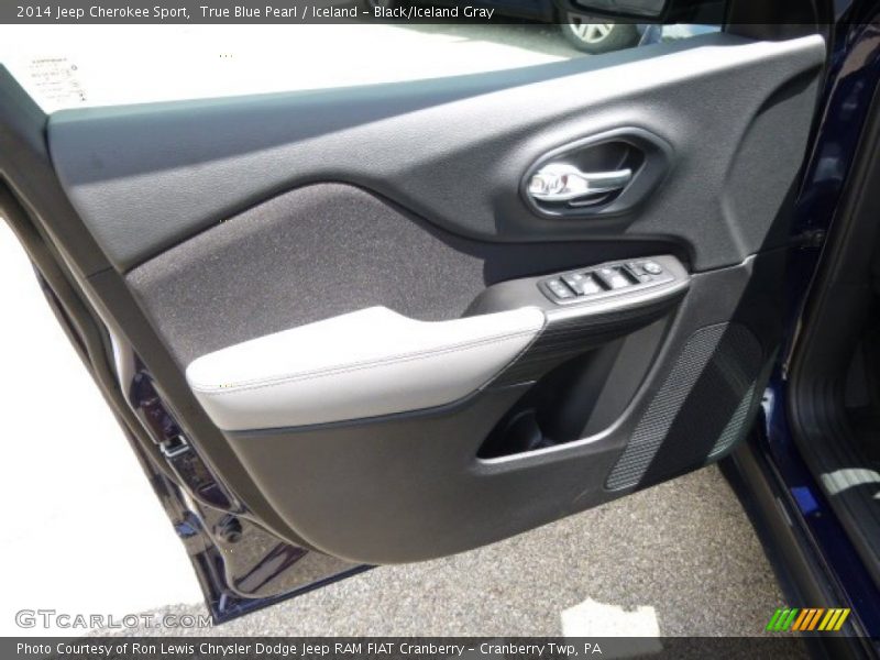 True Blue Pearl / Iceland - Black/Iceland Gray 2014 Jeep Cherokee Sport