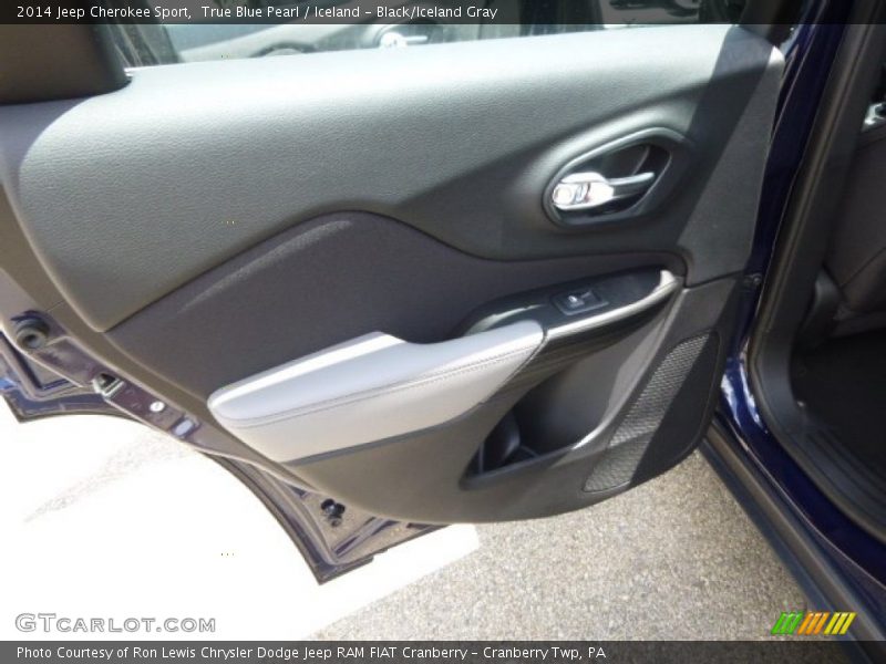 True Blue Pearl / Iceland - Black/Iceland Gray 2014 Jeep Cherokee Sport