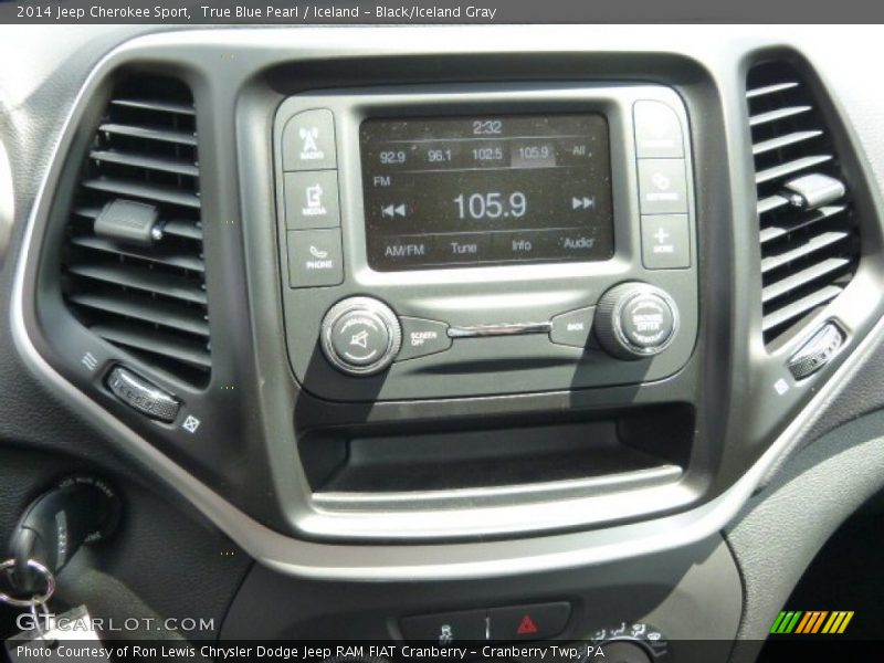 True Blue Pearl / Iceland - Black/Iceland Gray 2014 Jeep Cherokee Sport