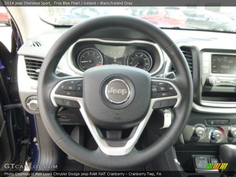 True Blue Pearl / Iceland - Black/Iceland Gray 2014 Jeep Cherokee Sport