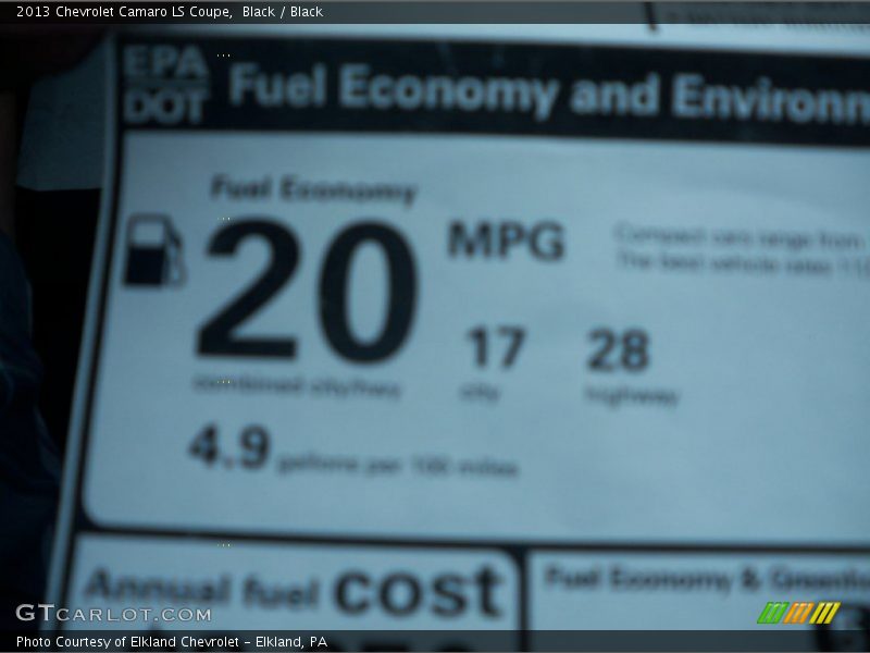 Black / Black 2013 Chevrolet Camaro LS Coupe