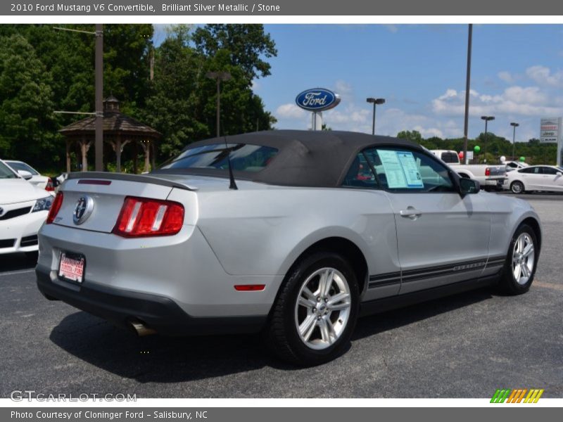 Brilliant Silver Metallic / Stone 2010 Ford Mustang V6 Convertible