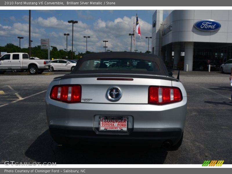 Brilliant Silver Metallic / Stone 2010 Ford Mustang V6 Convertible