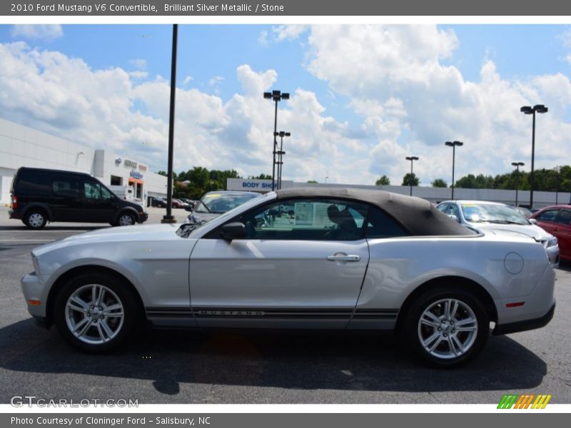 Brilliant Silver Metallic / Stone 2010 Ford Mustang V6 Convertible