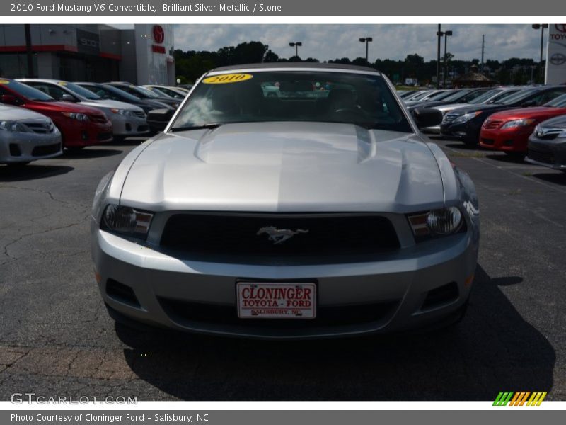 Brilliant Silver Metallic / Stone 2010 Ford Mustang V6 Convertible
