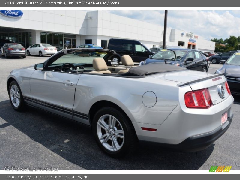 Brilliant Silver Metallic / Stone 2010 Ford Mustang V6 Convertible