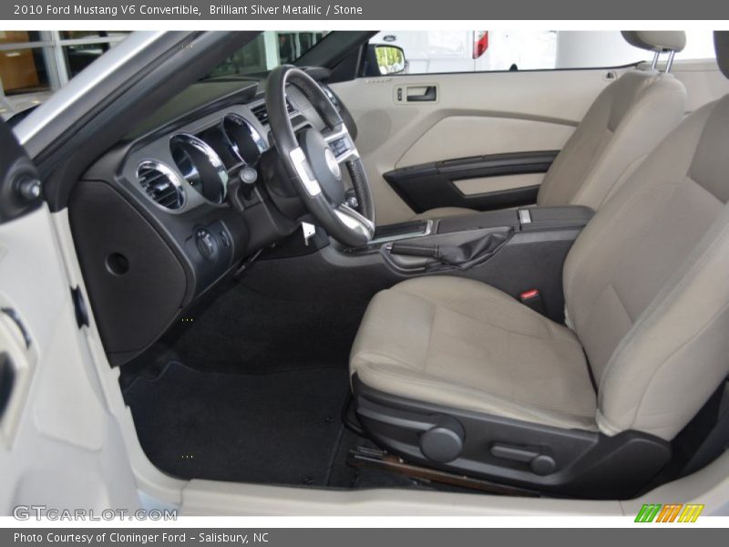 Brilliant Silver Metallic / Stone 2010 Ford Mustang V6 Convertible