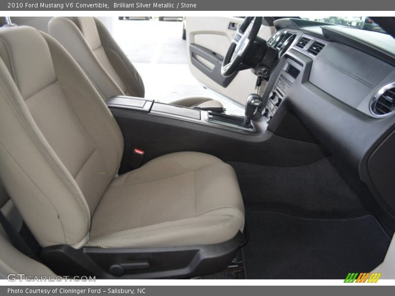 Brilliant Silver Metallic / Stone 2010 Ford Mustang V6 Convertible