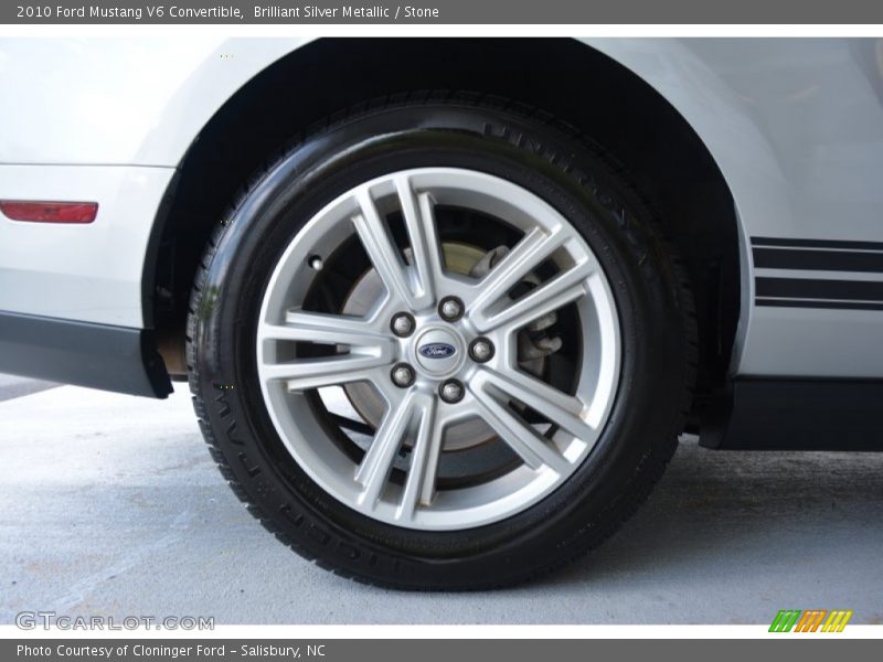 Brilliant Silver Metallic / Stone 2010 Ford Mustang V6 Convertible