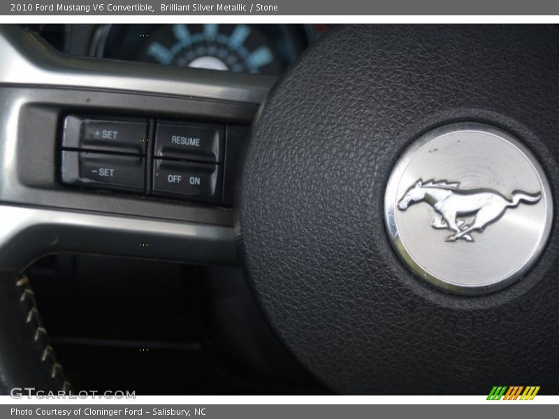 Brilliant Silver Metallic / Stone 2010 Ford Mustang V6 Convertible
