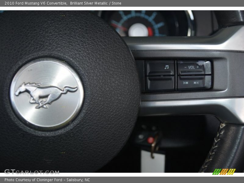 Brilliant Silver Metallic / Stone 2010 Ford Mustang V6 Convertible