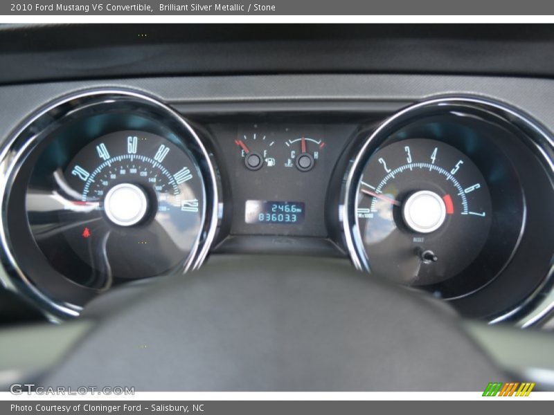 Brilliant Silver Metallic / Stone 2010 Ford Mustang V6 Convertible