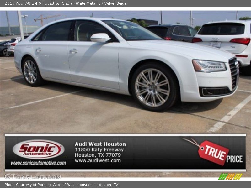 Glacier White Metallic / Velvet Beige 2015 Audi A8 L 4.0T quattro