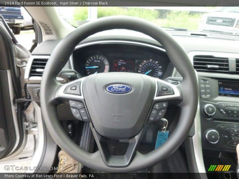 Ingot Silver / Charcoal Black 2014 Ford Fusion SE EcoBoost