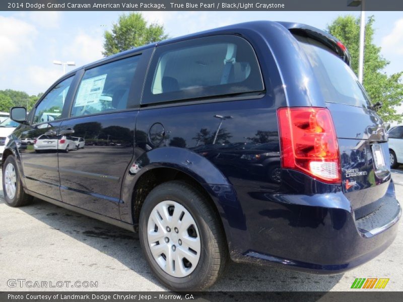 True Blue Pearl / Black/Light Graystone 2014 Dodge Grand Caravan American Value Package