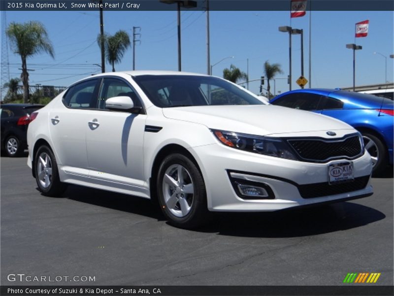 Snow White Pearl / Gray 2015 Kia Optima LX