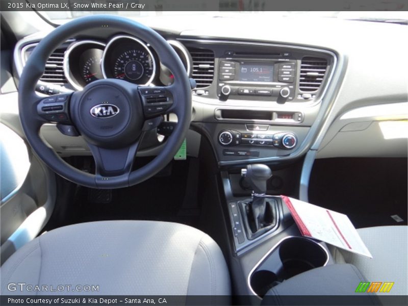 Snow White Pearl / Gray 2015 Kia Optima LX