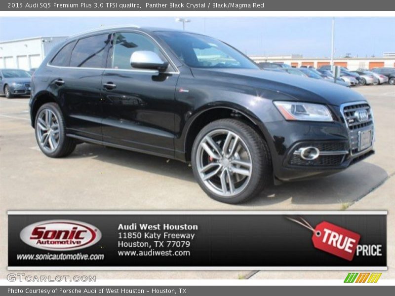 Panther Black Crystal / Black/Magma Red 2015 Audi SQ5 Premium Plus 3.0 TFSI quattro