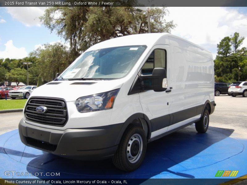 Oxford White / Pewter 2015 Ford Transit Van 250 MR Long