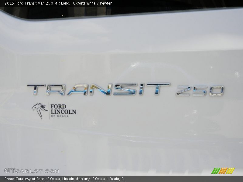 Oxford White / Pewter 2015 Ford Transit Van 250 MR Long