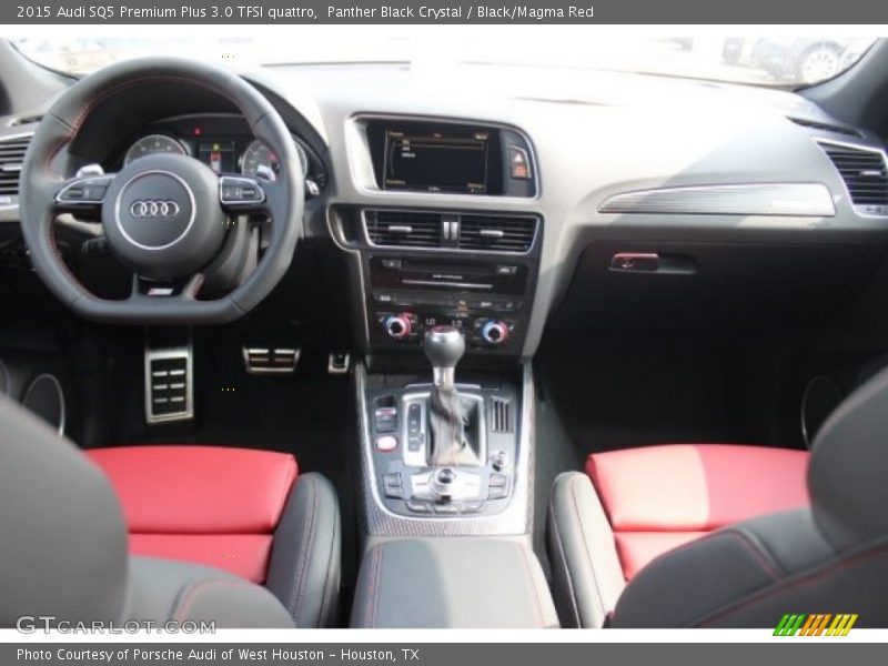 Panther Black Crystal / Black/Magma Red 2015 Audi SQ5 Premium Plus 3.0 TFSI quattro