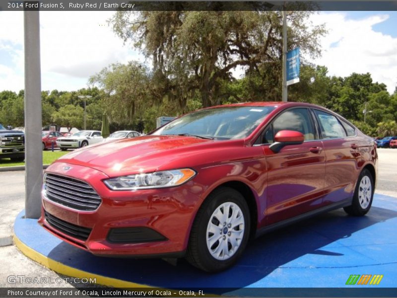 Ruby Red / Earth Gray 2014 Ford Fusion S