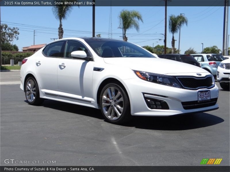 Snow White Pearl / Black 2015 Kia Optima SXL Turbo